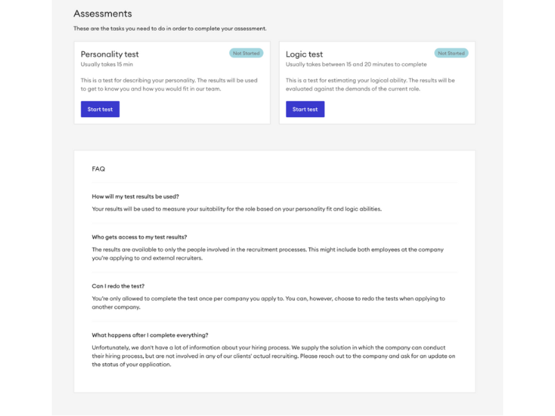 Candidates need to access Alva Labs Terms of Service