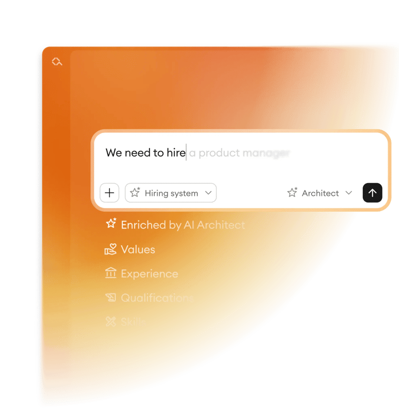 Alva's AI shapes the role definition, assessment setup, and job description before hiring begins.
