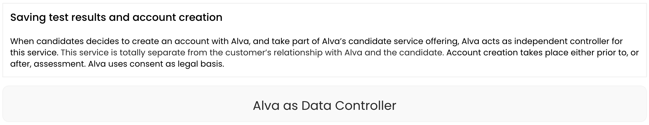 Alva Labs candidate service offering