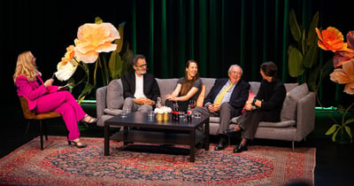 Frida Boisen, Olivier Sibony, Paul Sackett, Kajsa Asplund and Linnea Bywall at Alva Labs event Meeting of the Minds