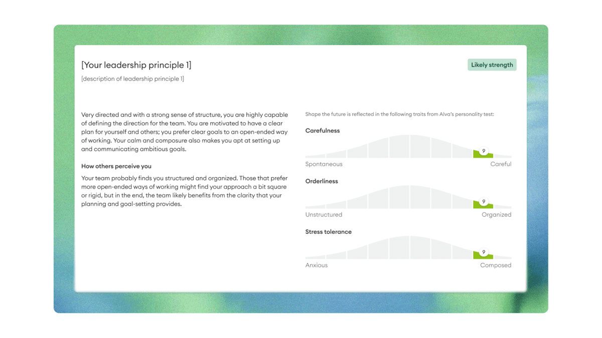 Custom leadership report