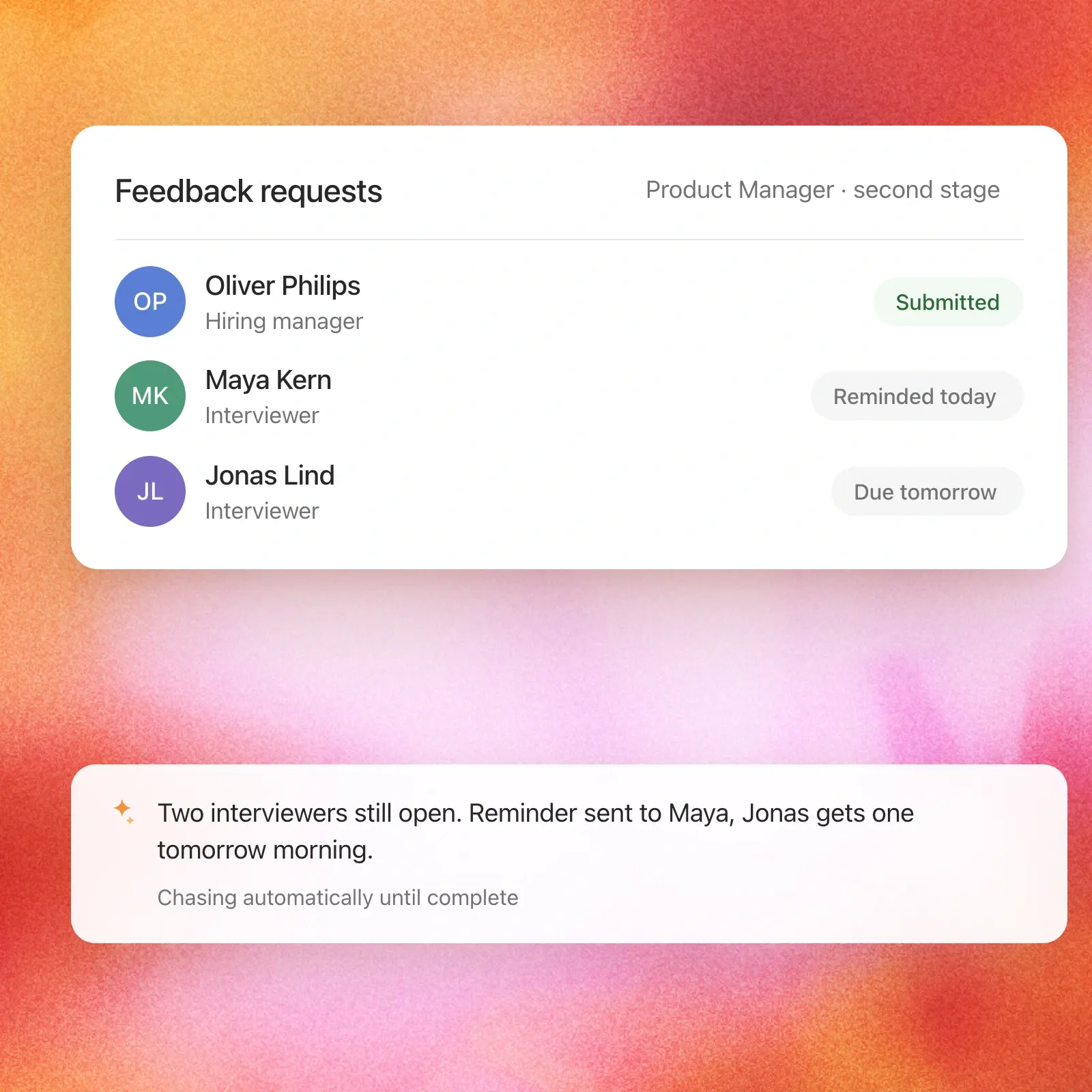 Feedback and follow up