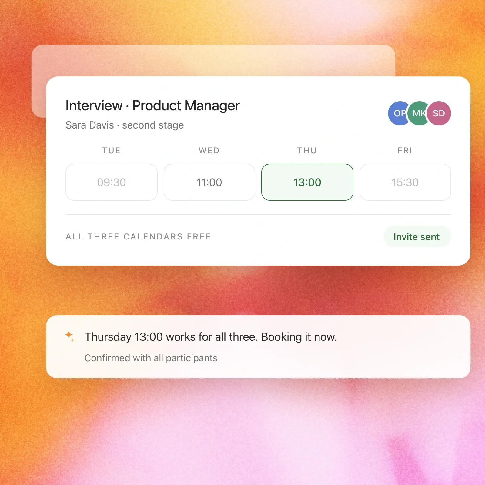 Interview scheduling