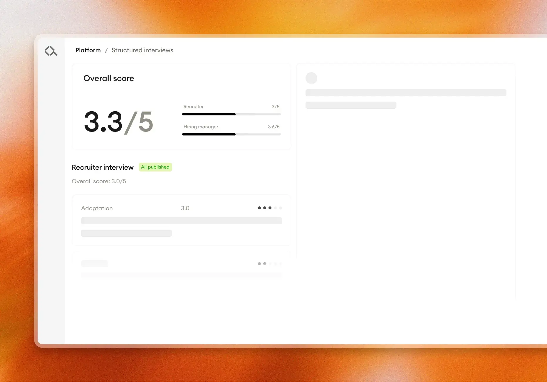 Structured interviews product screenshot