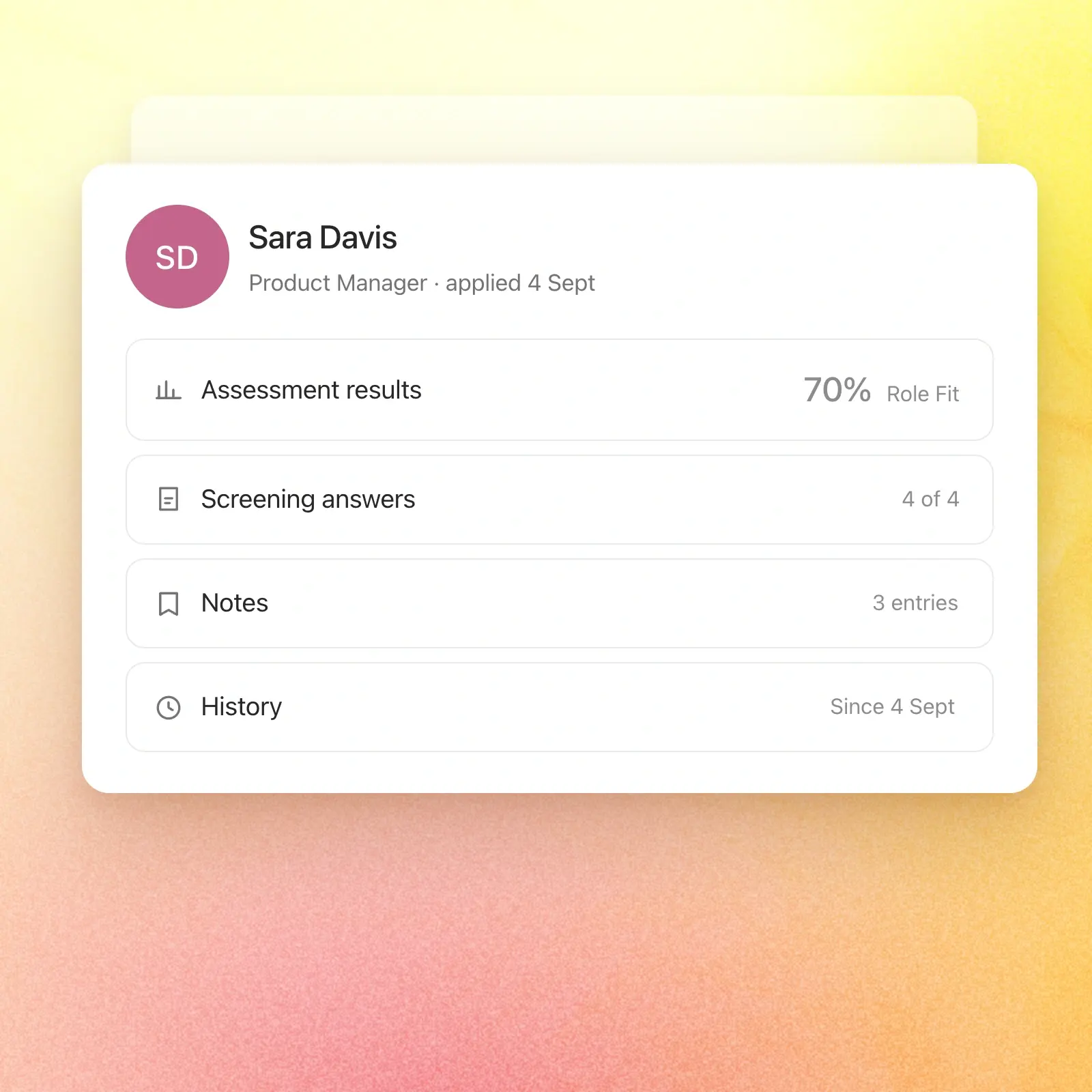 Build candidate profiles