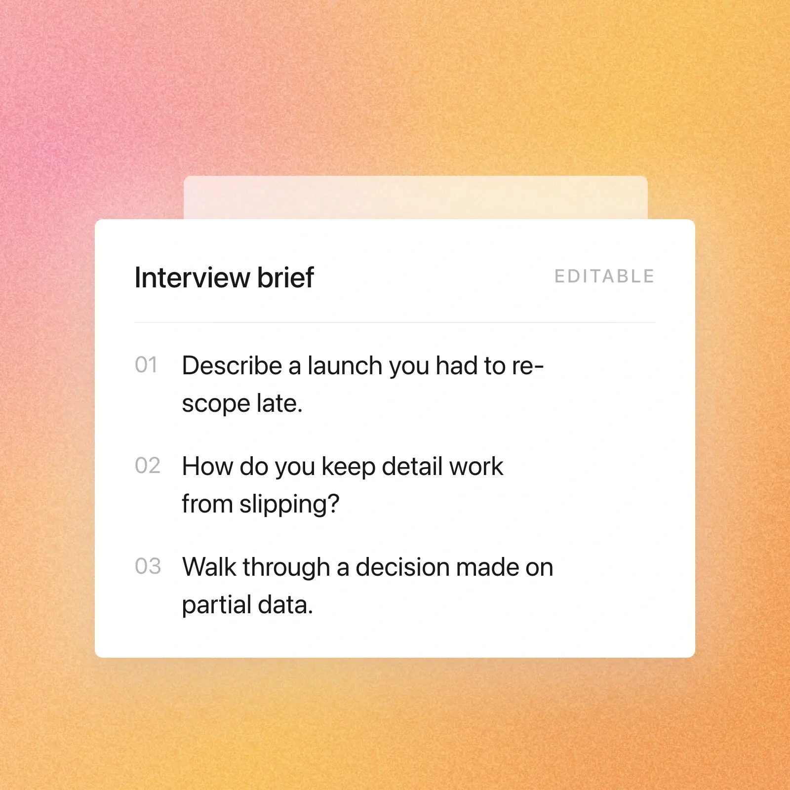 interview material